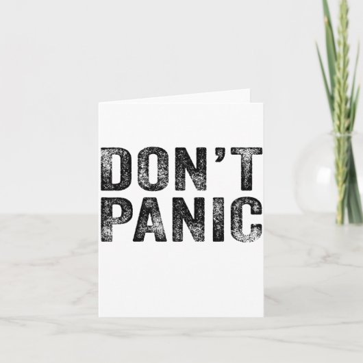 Don't Panic Vintage Distressed Sarcastic Funny Ret Kaart (Voorkant)