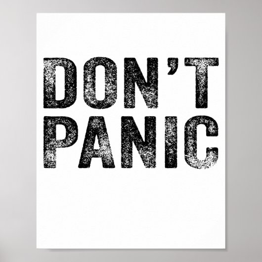 Don't Panic Vintage Distressed Sarcastic Funny Ret Poster (Voorkant)