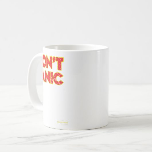 Don't Panic Vintage Distressed Shirt  Koffiemok (Voorkant links)