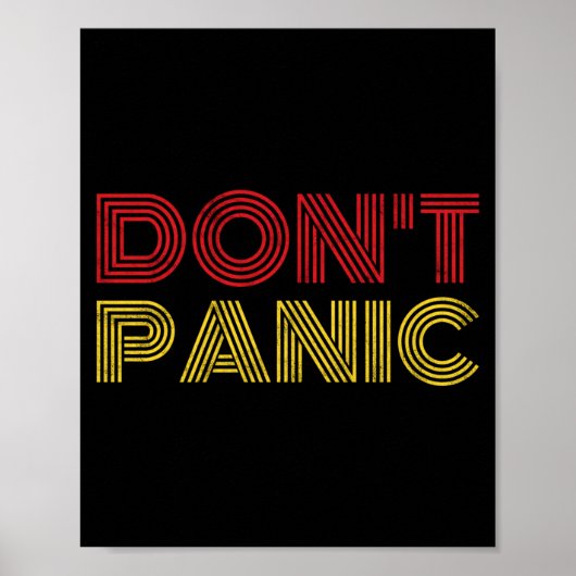 Don't Panic Vintage Distressed Shirt Long Sleeve  Poster (Voorkant)