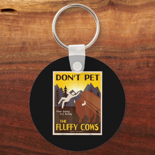 Don't Pet The Fluffy Cows  Sleutelhanger (Voorkant)