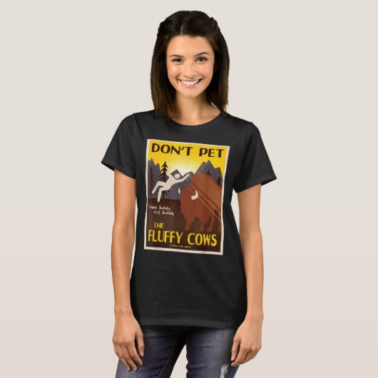 Don't Pet The Fluffy Cows  T-shirt (Voorkant volledig)