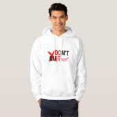 DON'T QUIT – Bold Red Motivation Design Hoodie (Voorkant volledig)