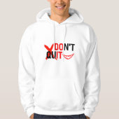 DON'T QUIT – Bold Red Motivation Design Hoodie (Voorkant)