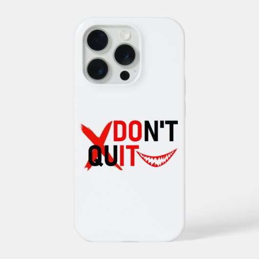 DON'T QUIT – Bold Red Motivation Design iPhone Hoesje (Achterkant)