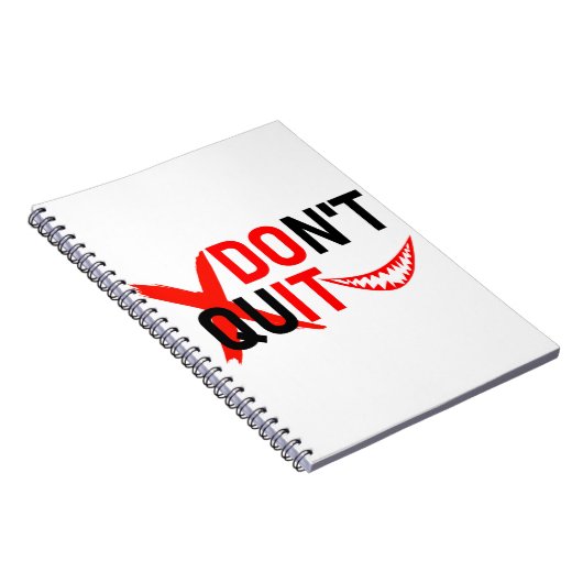 DON'T QUIT – Bold Red Motivation Design Notitieboek (Rechterzijde)