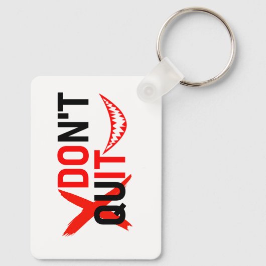 DON'T QUIT – Bold Red Motivation Design Sleutelhanger (Achterkant)