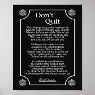 Don't Quit Gedicht -- 8 x 10 afdruk Poster
