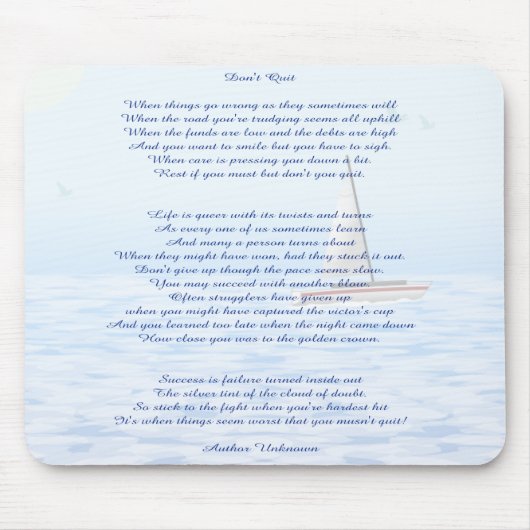 Dont Quit Mousepad Muismat (Voorkant)