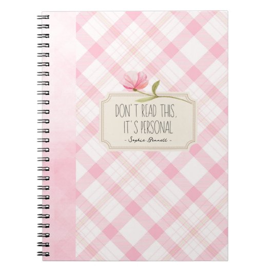 Don't Read This, It's Personal – Cute Pink Floral Notitieboek (Voorkant)