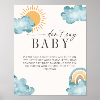 Don't Say Baby | Baby Shower Zonnefeest Spel Poster