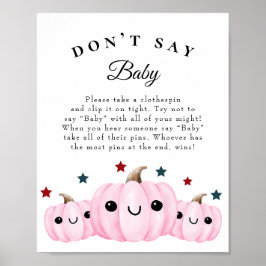 "Don't Say Baby" Halloween Baby shower Spel Poster