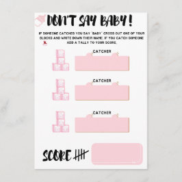 Dont Say 'Baby' Spel voor Baby showers Informatiekaartje