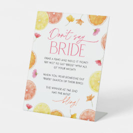 Don't Say Bride Bridal Shower Game Main Squeeze Reclamebord Met Voetstuk