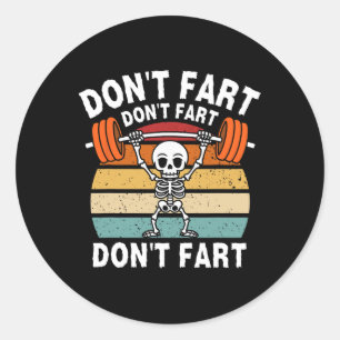 Don't scheet grappig Fitness Gym Workout Gewichthe Ronde Sticker