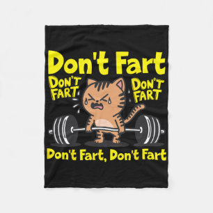 Don't scheet grappig Gym Fitness Cat Workout Gewic Fleece Deken
