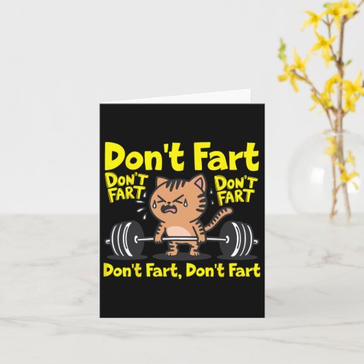 Don't scheet grappig Gym Fitness Cat Workout Gewic Kaart (Gele Bloem)