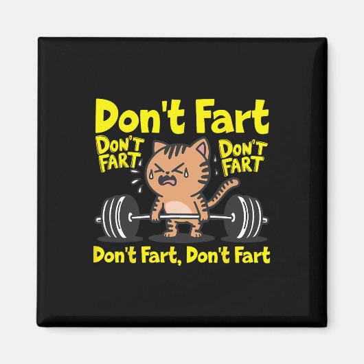 Don't scheet grappig Gym Fitness Cat Workout Gewic Magneet (Voorkant)