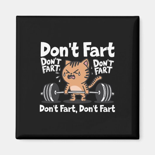 Don't scheet grappig Gym Fitness Cat Workout Gewic Magneet (Voorkant)