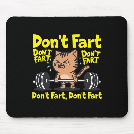 Don't scheet grappig Gym Fitness Cat Workout Gewic Muismat (Voorkant)