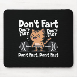 Don't scheet grappig Gym Fitness Cat Workout Gewic Muismat