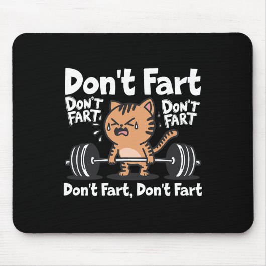 Don't scheet grappig Gym Fitness Cat Workout Gewic Muismat (Voorkant)