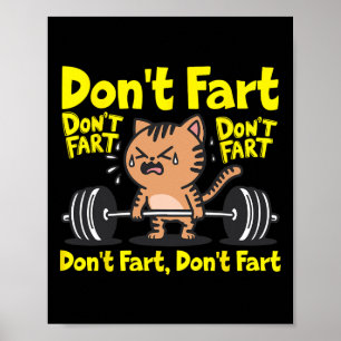 Don't scheet grappig Gym Fitness Cat Workout Gewic Poster