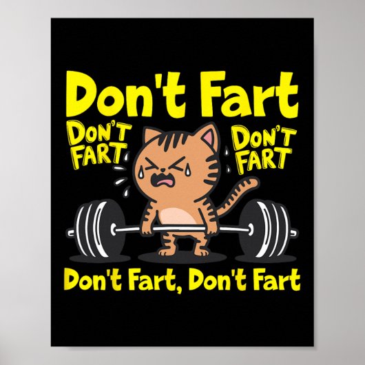 Don't scheet grappig Gym Fitness Cat Workout Gewic Poster (Voorkant)