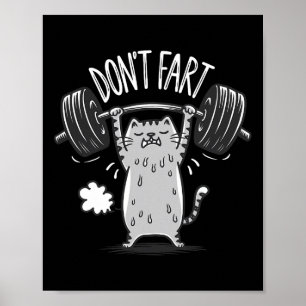 Don't scheet grappig Gym Fitness Cat Workout Gewic Poster