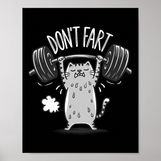Don't scheet grappig Gym Fitness Cat Workout Gewic Poster (Voorkant)