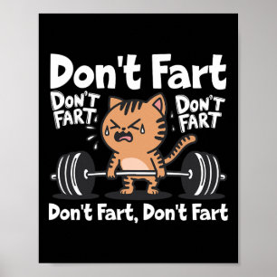 Don't scheet grappig Gym Fitness Cat Workout Gewic Poster