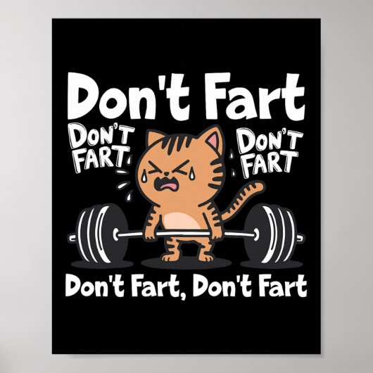 Don't scheet grappig Gym Fitness Cat Workout Gewic Poster (Voorkant)