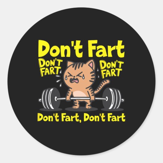 Don't scheet grappig Gym Fitness Cat Workout Gewic Ronde Sticker (Voorkant)