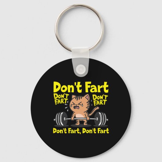 Don't scheet grappig Gym Fitness Cat Workout Gewic Sleutelhanger (Voorkant)