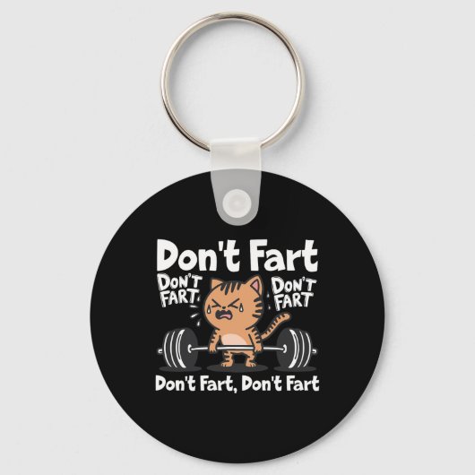 Don't scheet grappig Gym Fitness Cat Workout Gewic Sleutelhanger (Voorkant)