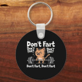 Don't scheet grappig Gym Fitness Cat Workout Gewic Sleutelhanger (Voorkant)