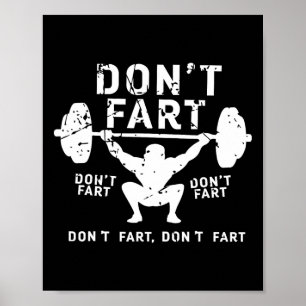 Don't scheet grappige squat snaaien fitness sports poster