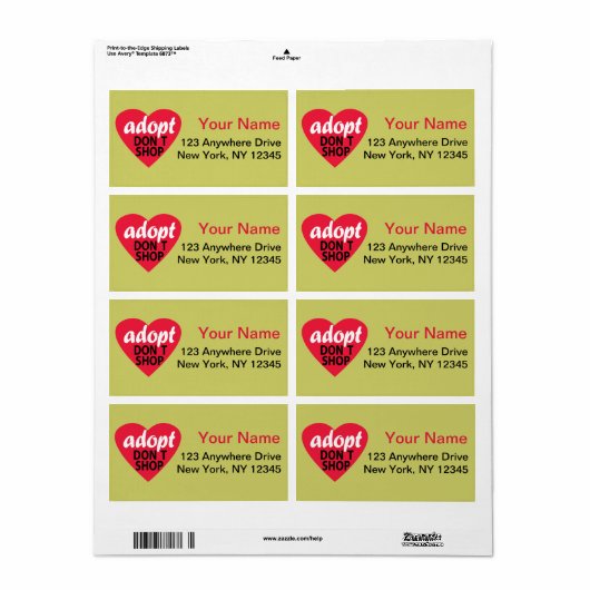 Dont Shop aannemen Etiket (Full Sheet)