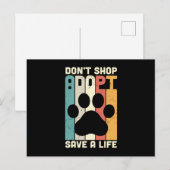 Don't Shop Adopt Save A Life Briefkaart (Voorkant / Achterkant)