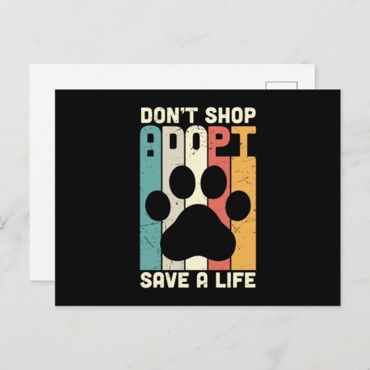 Don't Shop Adopt Save A Life Briefkaart (Voorkant / Achterkant)