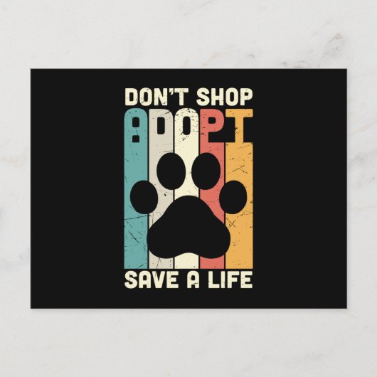 Don't Shop Adopt Save A Life Briefkaart (Voorkant)