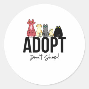 Dont Shop Cats TShirt aannemen Ronde Sticker