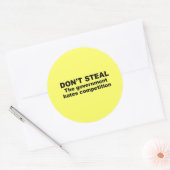 Don't Steal - De overheid haat concurrentie Ronde Sticker (Envelop)