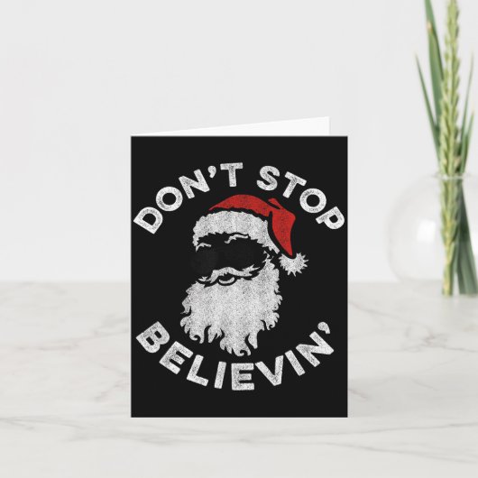Don't Stop Believin' Cool Shades Santa Kaart (Voorkant)