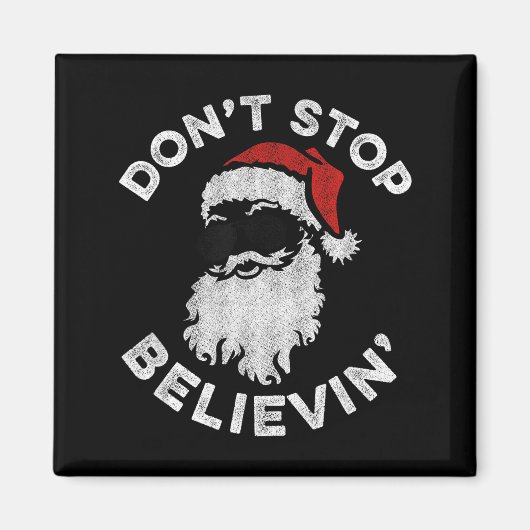 Don't Stop Believin' Cool Shades Santa Magneet (Voorkant)