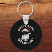 Don't Stop Believin' Cool Shades Santa  Sleutelhanger (Voorkant)