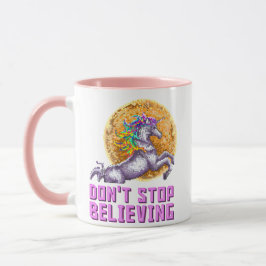 Don't Stop Believin Regenboog Eenhoorn Mok