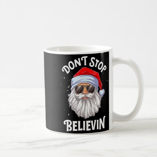 Dont Stop Believin Santa Christmas Boys Kids _1  Koffiemok (Rechts)