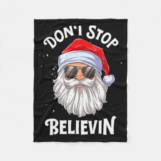 Dont Stop Believin Santa Christmas Boys Kids  Fleece Deken (Voorkant)