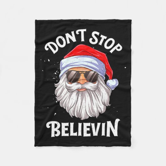 Dont Stop Believin Santa Funny Christmas Boys Kid  Fleece Deken (Voorkant)